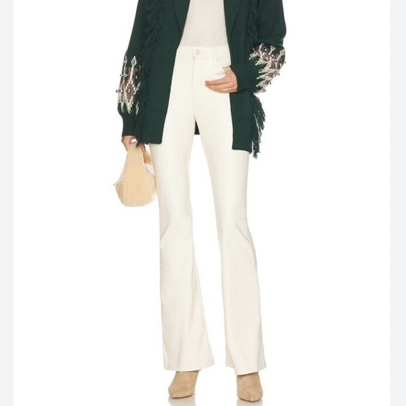 NWT MOTHER The Weekender Heel - Faux Leather in Wax on Wax off, Egret ✨ Sz 26 - Picture 2 of 15